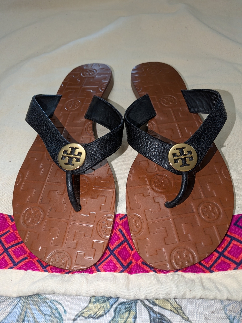 Tory Burch Black Leather Sandals - Picture 2 of 5